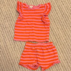 Cat & Jack Pink and Orange Striped Pajama Set